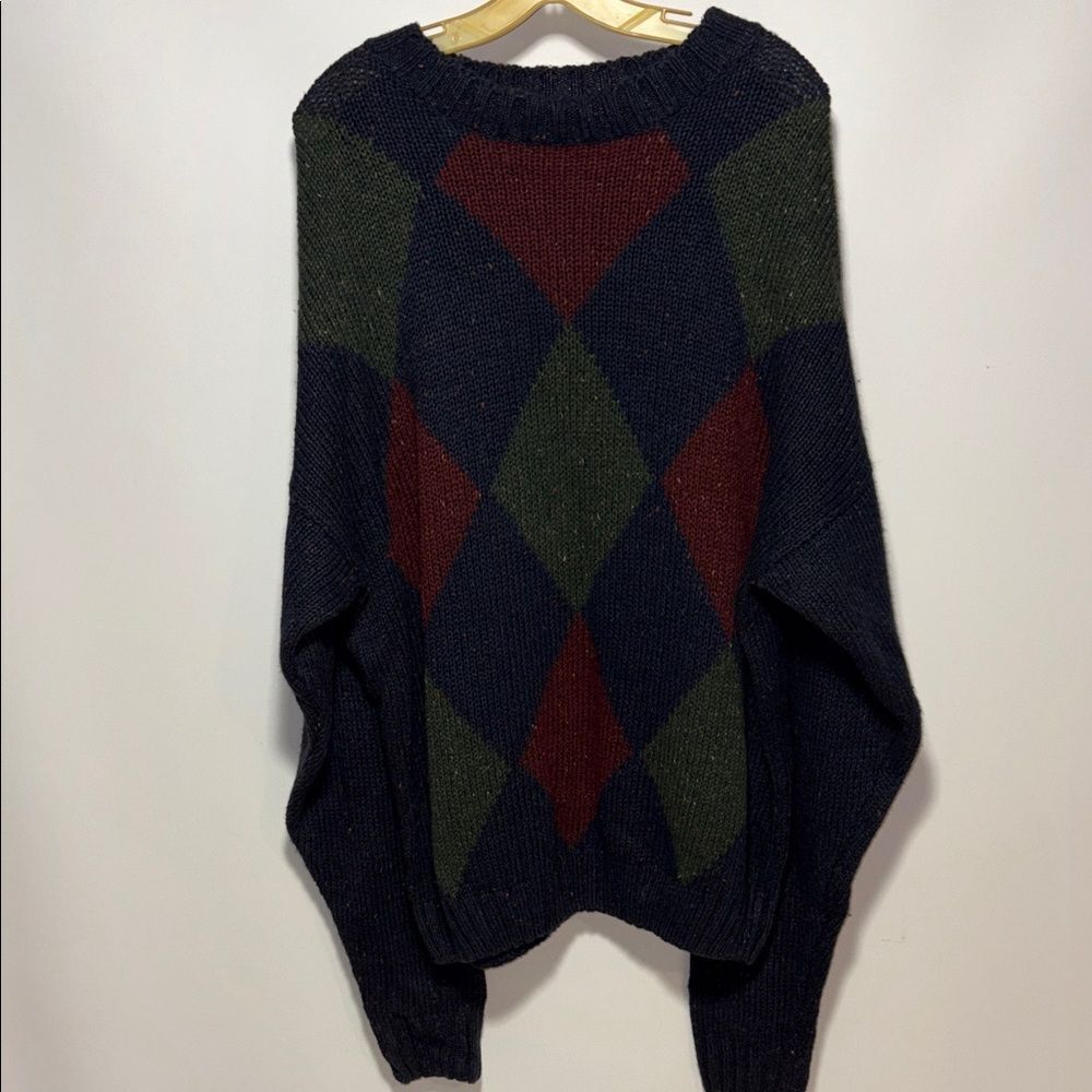 Men's Classic Argyle Crewneck Sweater - Navy, Green, Burgundy